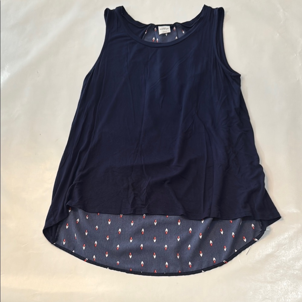 Kaileigh Blue Sleeveless High Low Tank Top